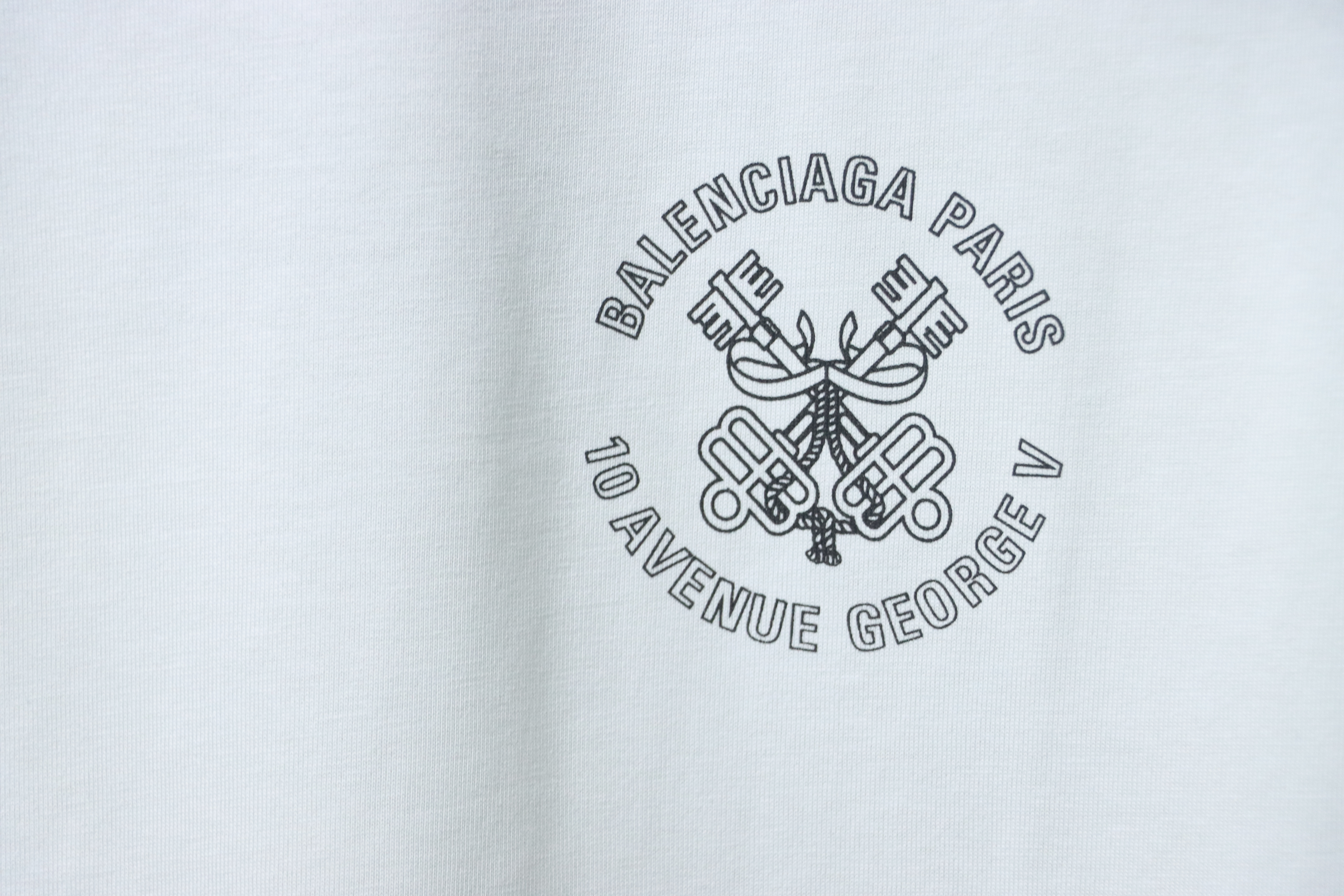 Balenciaga 25ss Key Badge Print Short-Sleeved Tee White