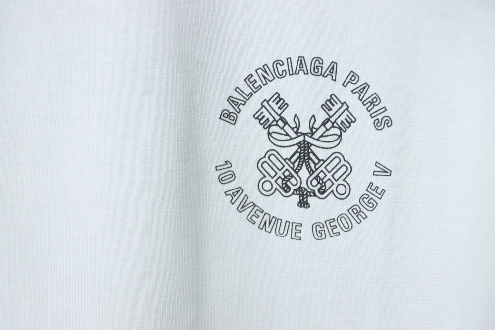 Balenciaga 25ss Key Badge Print Short-Sleeved Tee White