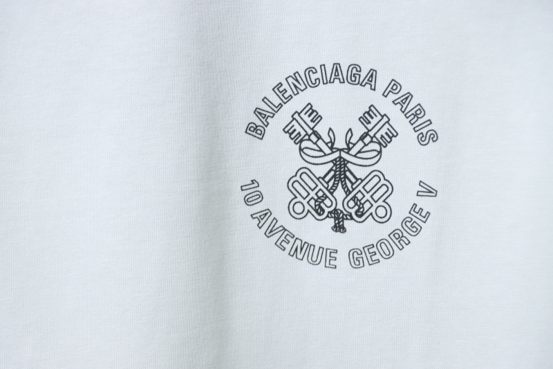 Balenciaga 25ss Key Badge Print Short-Sleeved Tee White