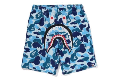 BAPE ABC Camo Shark Sweatshorts Blue 01