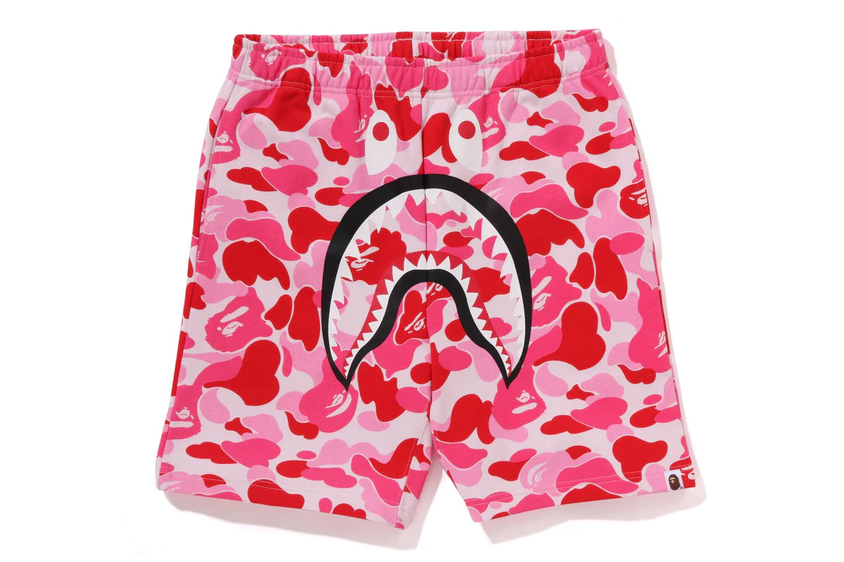 BAPE ABC Camo Shark Sweatshorts Pink