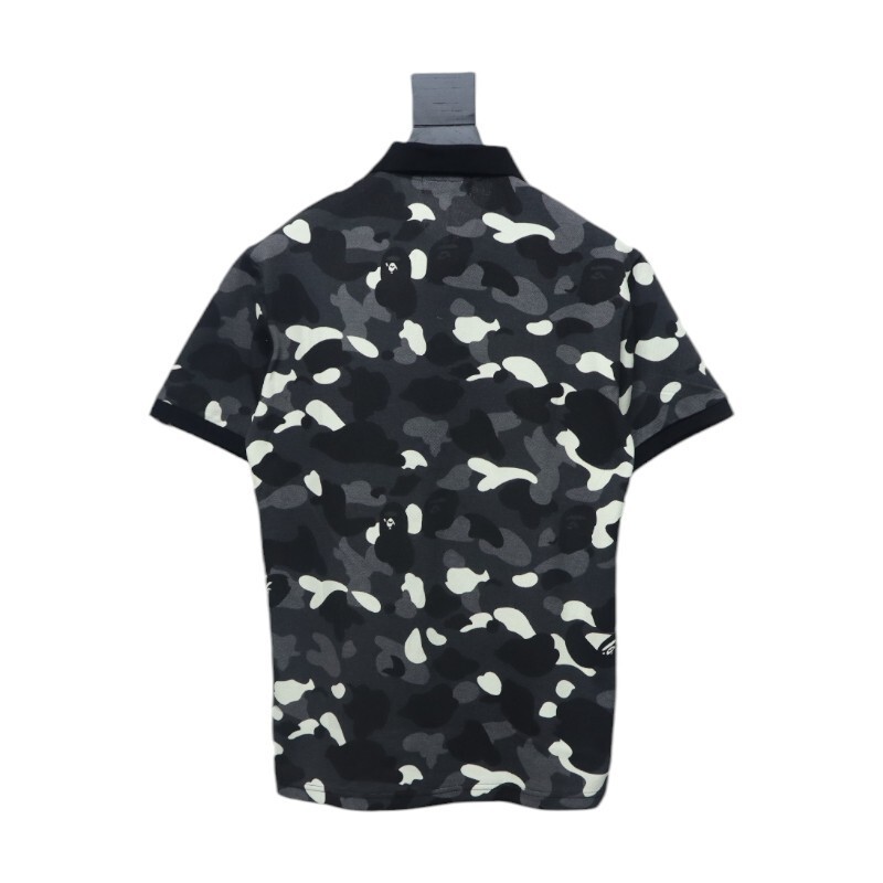 BAPE City Camo Large Ape Head Relaxed Fit Polo Black