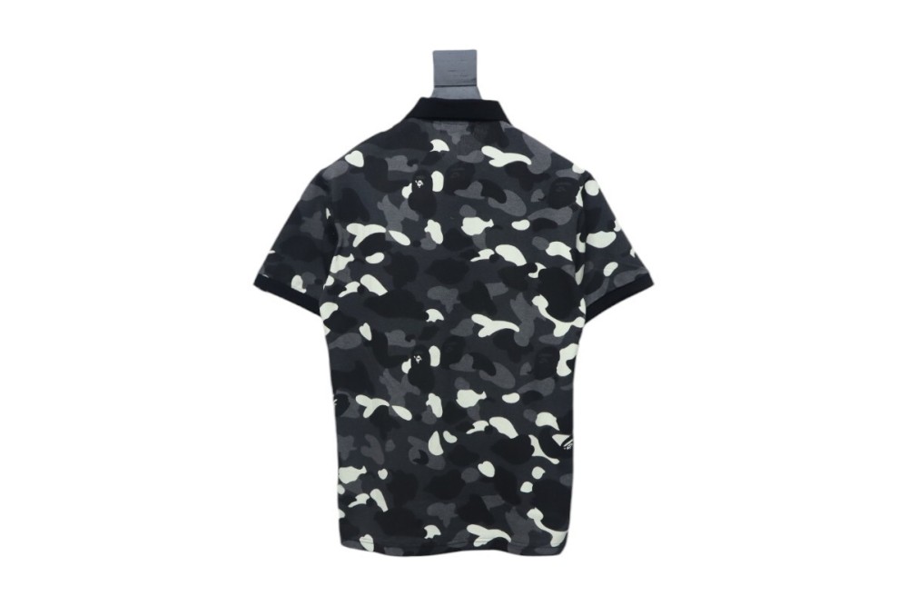 BAPE City Camo Large Ape Head Relaxed Fit Polo Black
