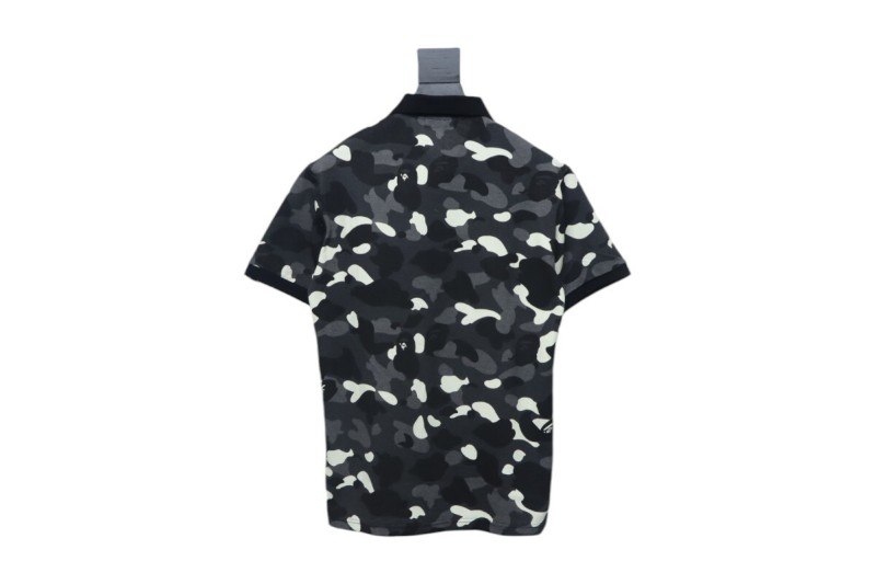 BAPE City Camo Large Ape Head Relaxed Fit Polo Black