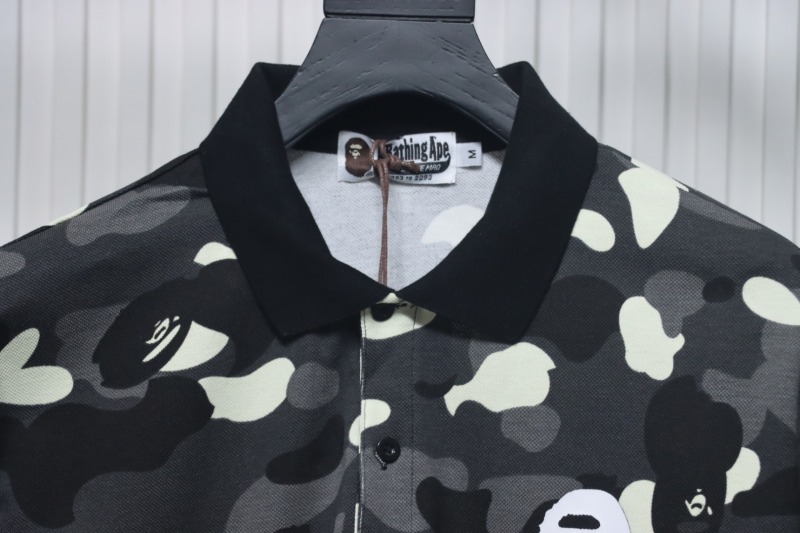 BAPE City Camo Large Ape Head Relaxed Fit Polo Black