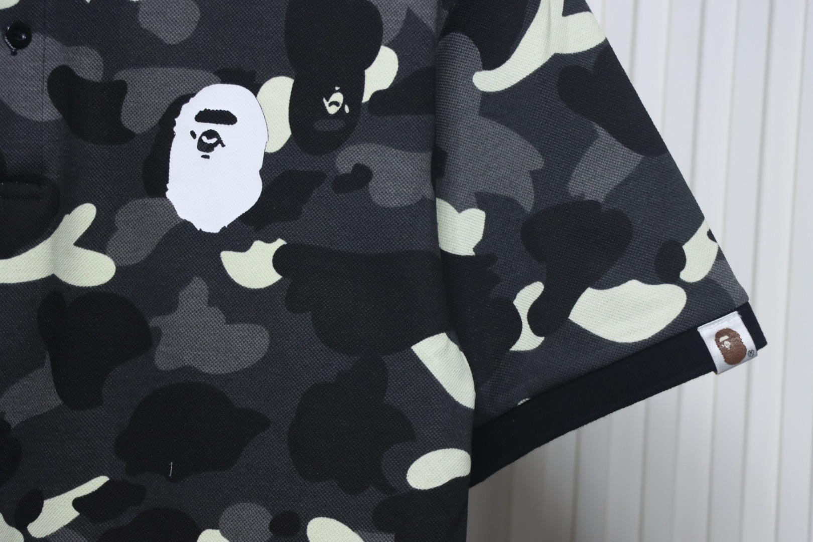 BAPE City Camo Large Ape Head Relaxed Fit Polo Black