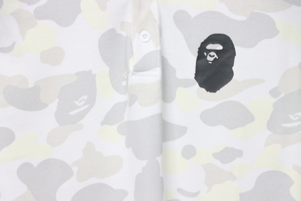 BAPE City Camo Large Ape Head Relaxed Fit Polo White