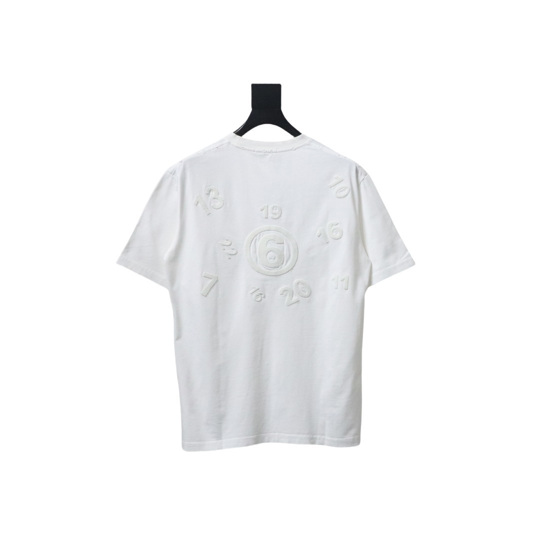 Maison Margiela Number Embroidered Short Sleeves T-shirt White