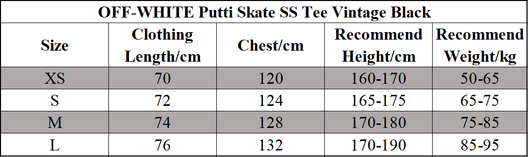 Off White Putti Skate SS Tee Vintage Black