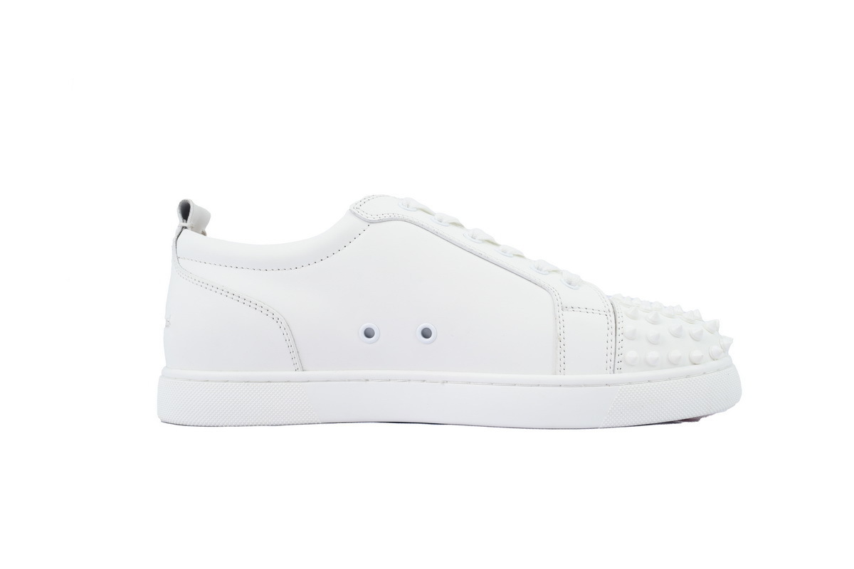 Christian Louboutin Louis Junior Spikes Flat Calf White