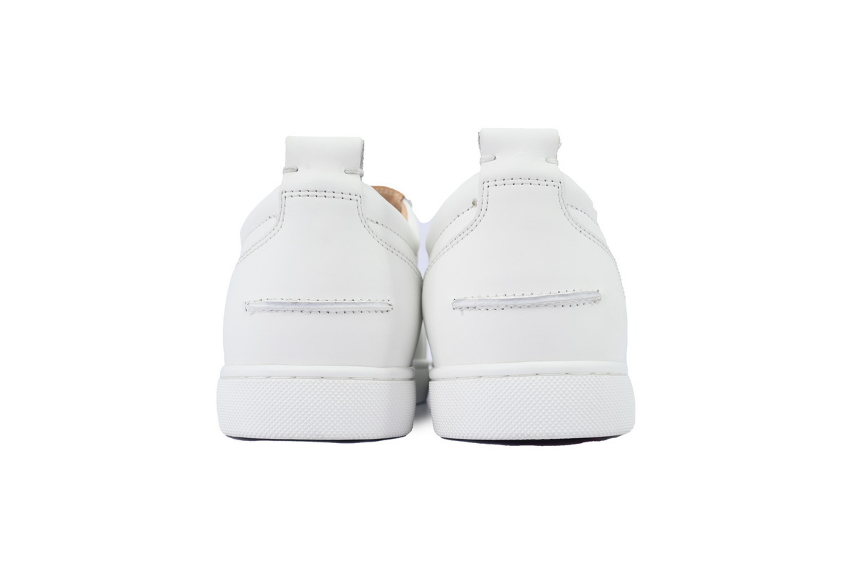 Christian Louboutin Louis Junior Spikes Flat Calf White