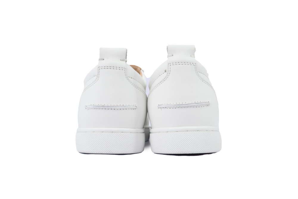 Christian Louboutin Louis Junior Spikes Flat Calf White