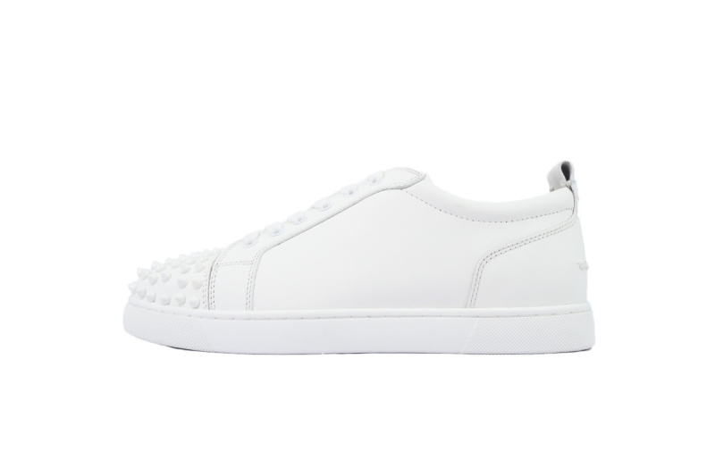 Christian Louboutin Louis Junior Spikes Flat Calf White