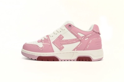 Off White Out Of Office OOO Low Top Sartorial Stitching Pink White 01