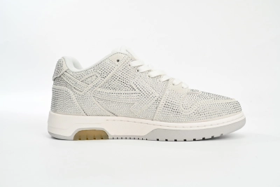 Off White Out Of Office OOO Low Tops Silver Strass OMIA189S23LEA0080101 02