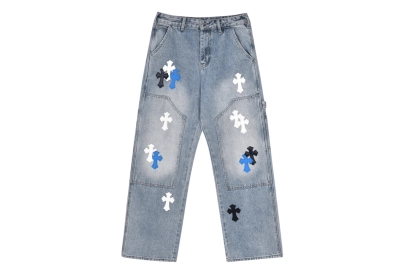 Chrome Hearts Blue Logo Jeans 01