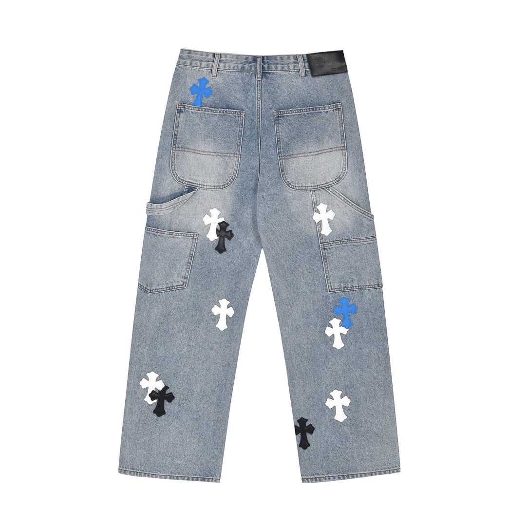 Chrome Hearts Blue Logo Jeans