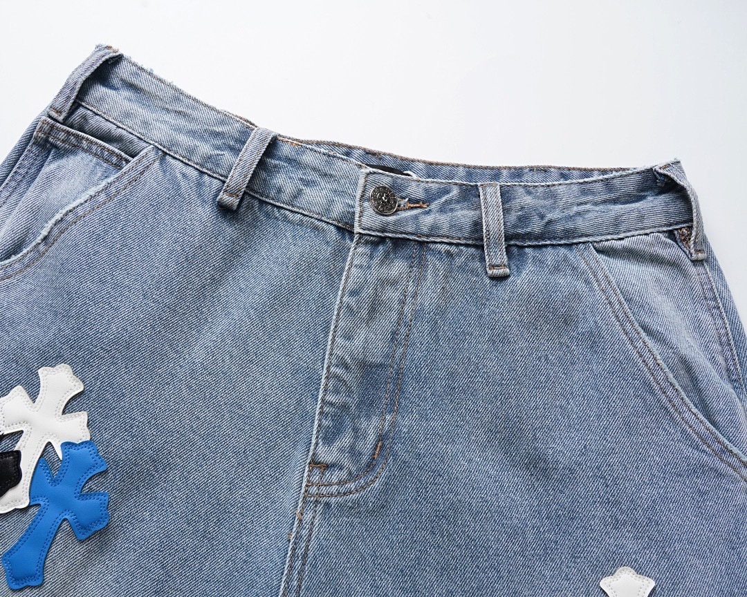 Chrome Hearts Blue Logo Jeans