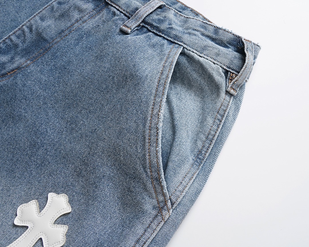 Chrome Hearts Blue Logo Jeans