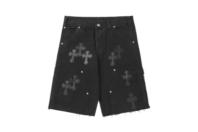 Chrome Hearts Studded Denim Shorts 01