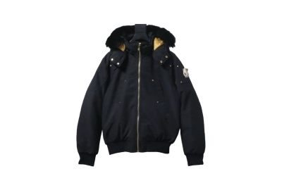 Moose Knuckles Gold Edition Little Rapids Black Bomber Jacket 01