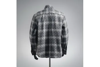 Chrome Hearts Monogram Cross Flannel Black Grey 02