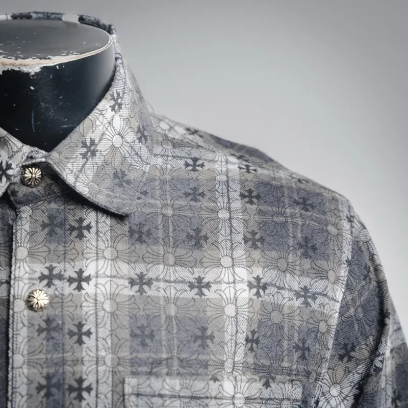 Chrome Hearts Monogram Cross Flannel Black Grey