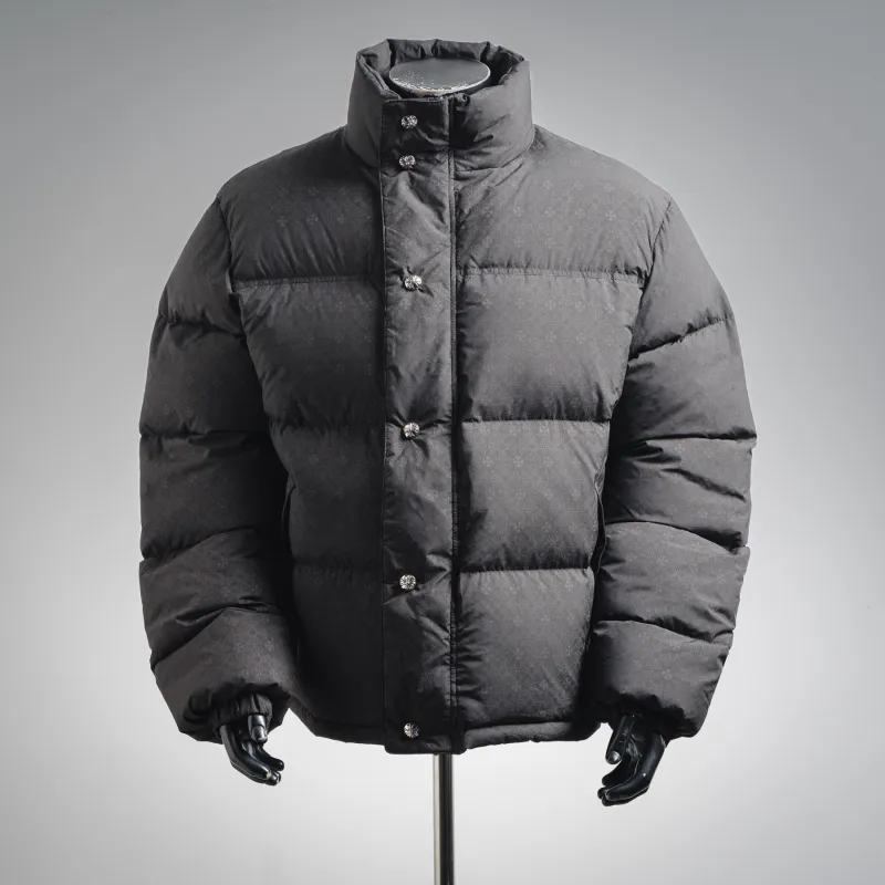 Chrome Hearts Monogram Print Puffer Jacket Black