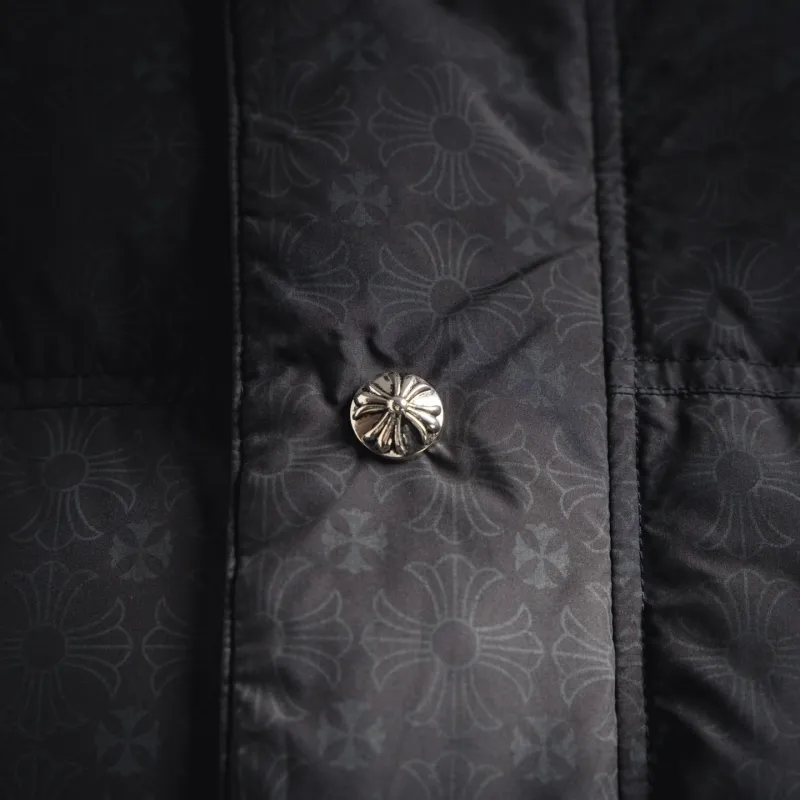 Chrome Hearts Monogram Print Puffer Jacket Black
