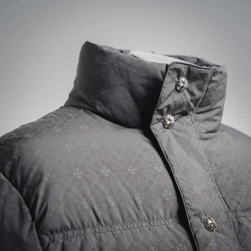 Chrome Hearts Monogram Print Puffer Jacket Black