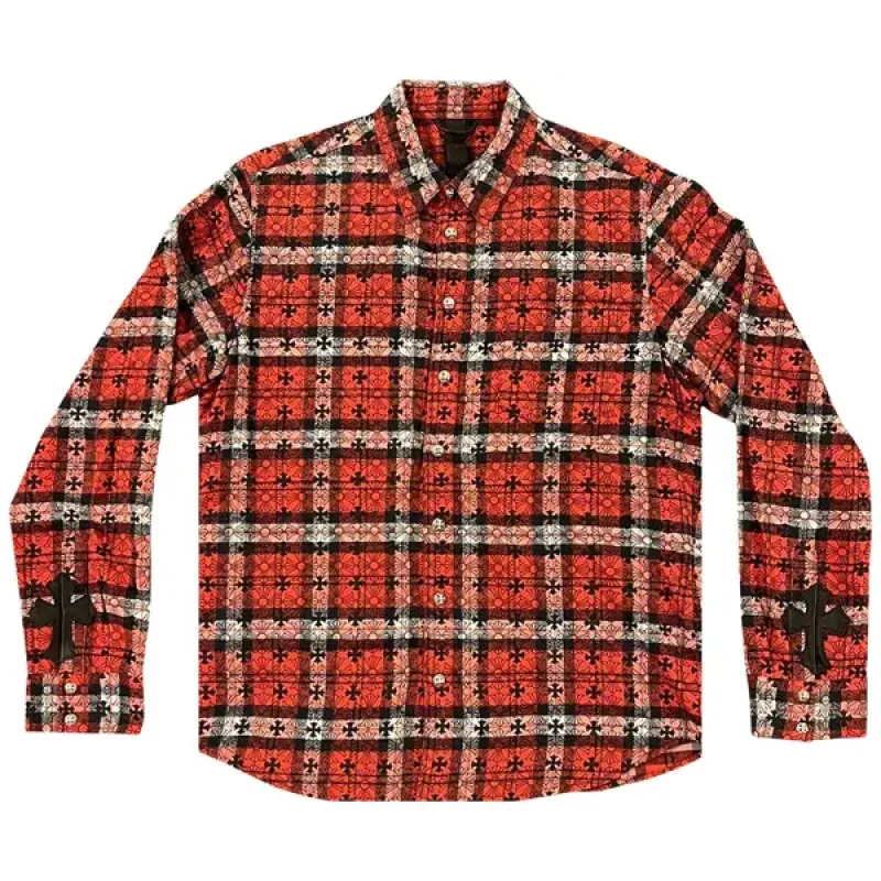 Chrome Hearts Monogram Cross Flannel Red Plaid