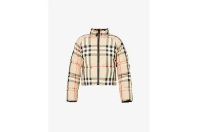 Burberry Vintage Check Cropped Puffer Jacket 01