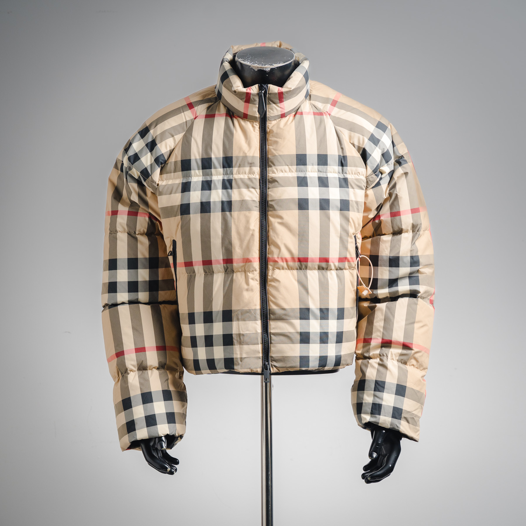 Burberry Vintage Check Cropped Puffer Jacket