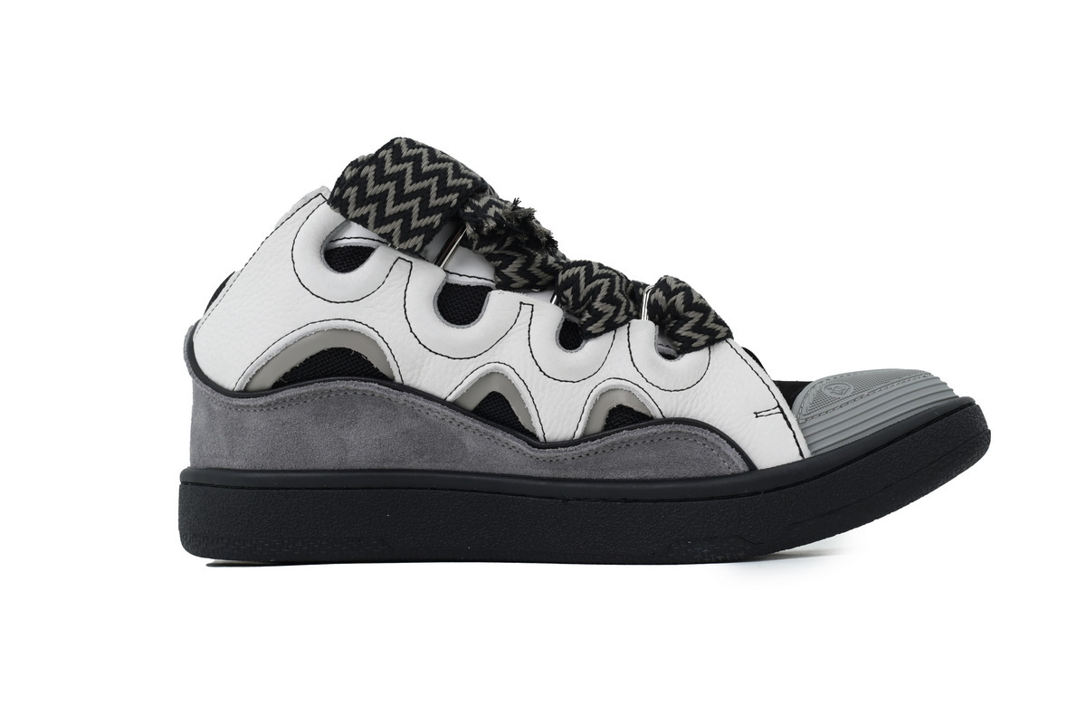 Lanvin Leather Curb Black White Grey