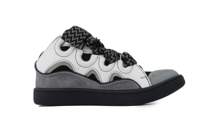 Lanvin Leather Curb Black White Grey 02