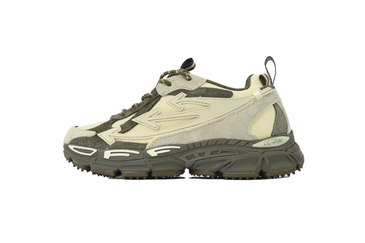 OFF WHITE Be Right Back Suede Forest Green Sand OMIA295F25 LEA001 5717