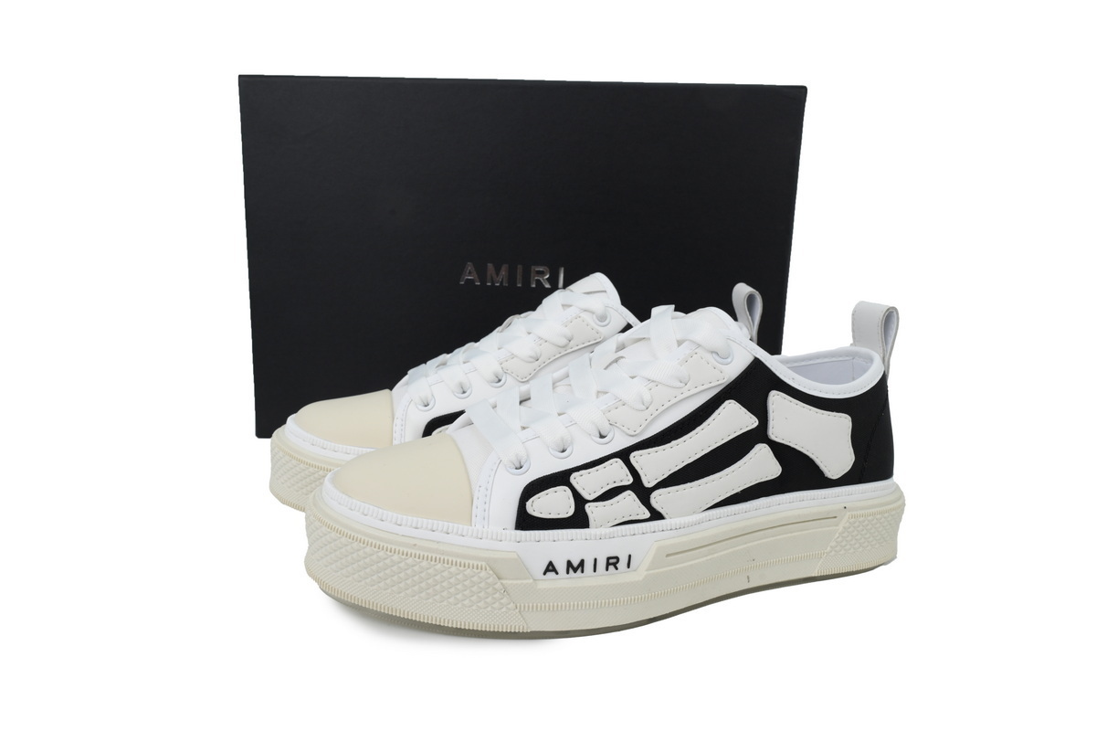AMIRI Skel Court Lo Bone Black