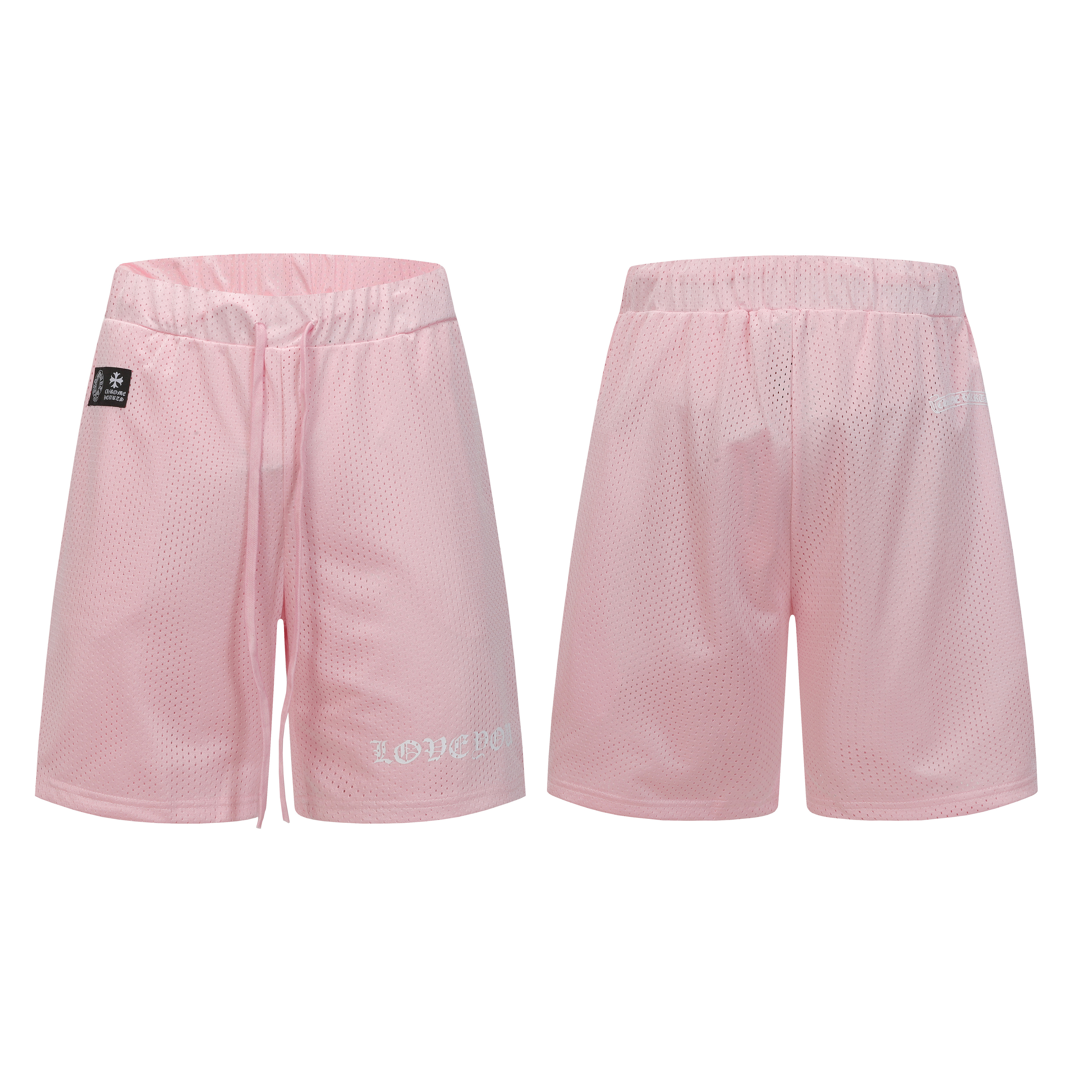 Chrome Hearts Love You Mesh Varsity Shorts Pink