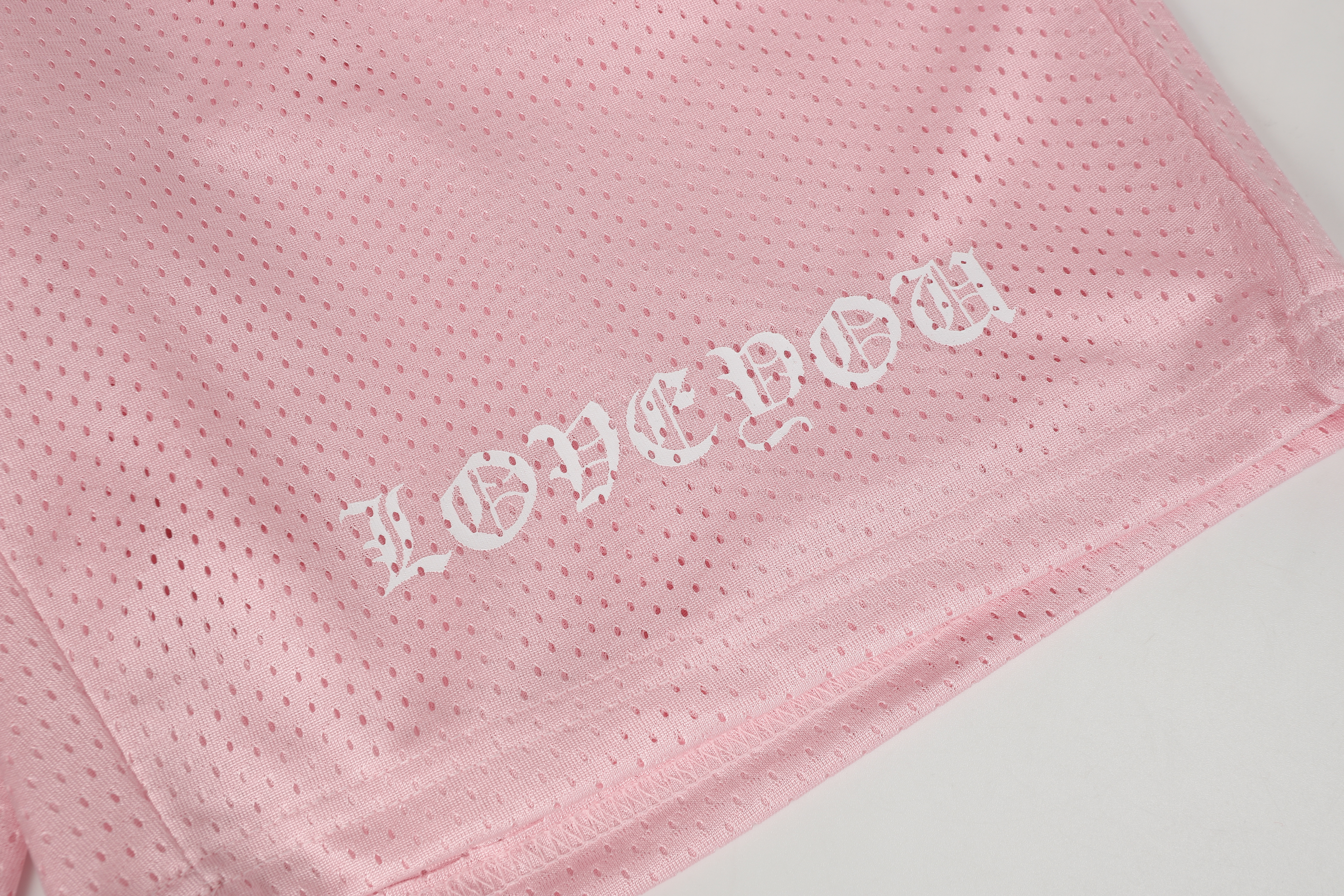 Chrome Hearts Love You Mesh Varsity Shorts Pink