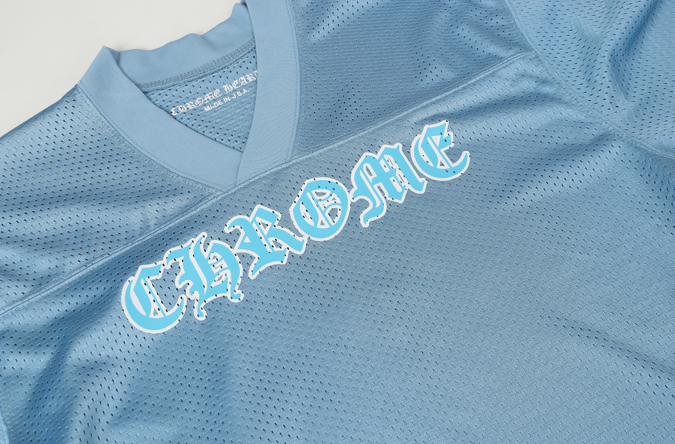 Chrome Hearts Stadium Mesh Short Sleeve Jersey Blue