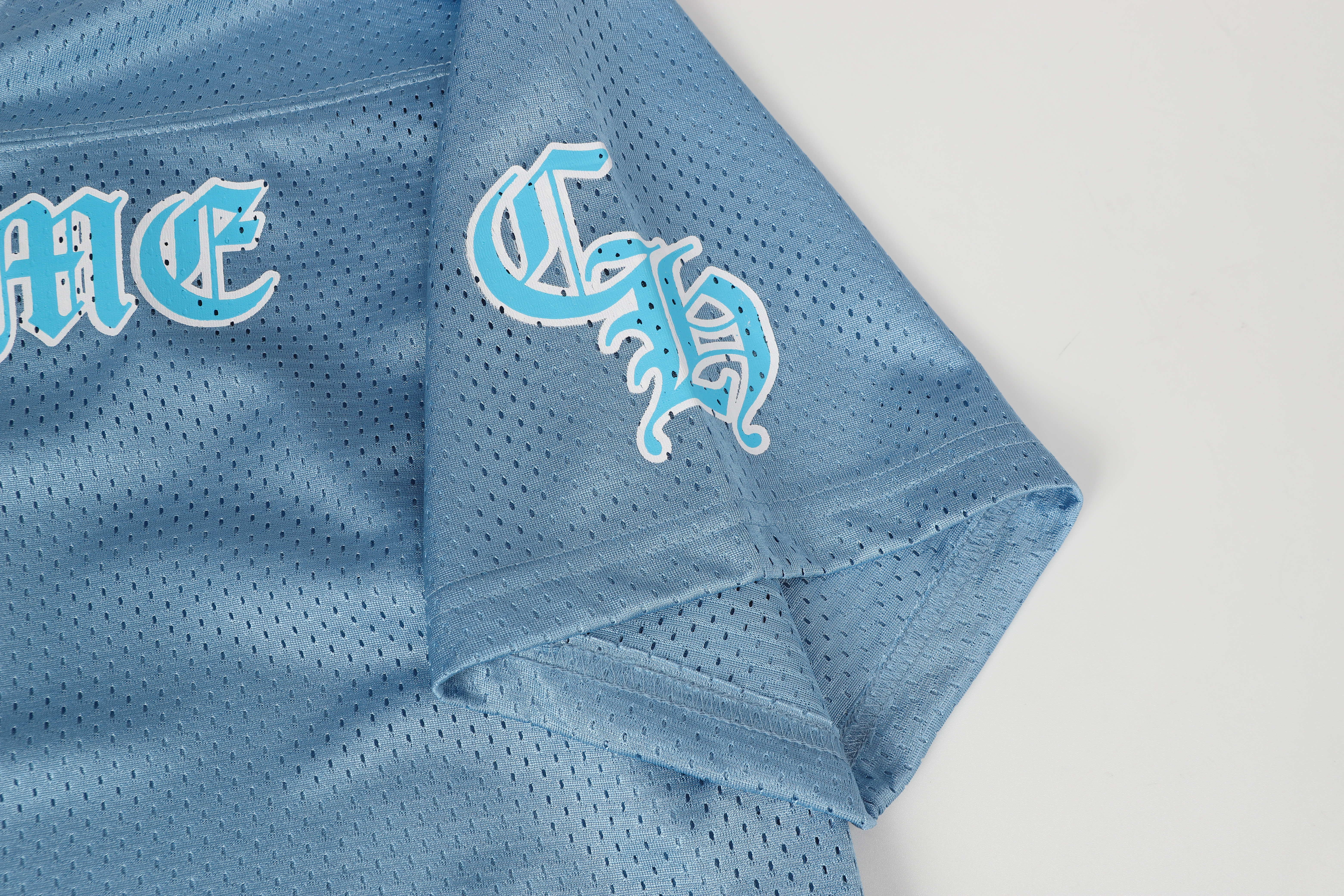 Chrome Hearts Stadium Mesh Short Sleeve Jersey Blue