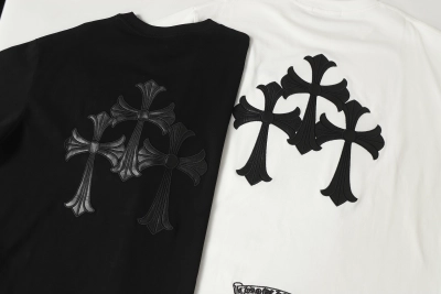 Chrome Hearts 3 Cross T-Shirt Black/White 02