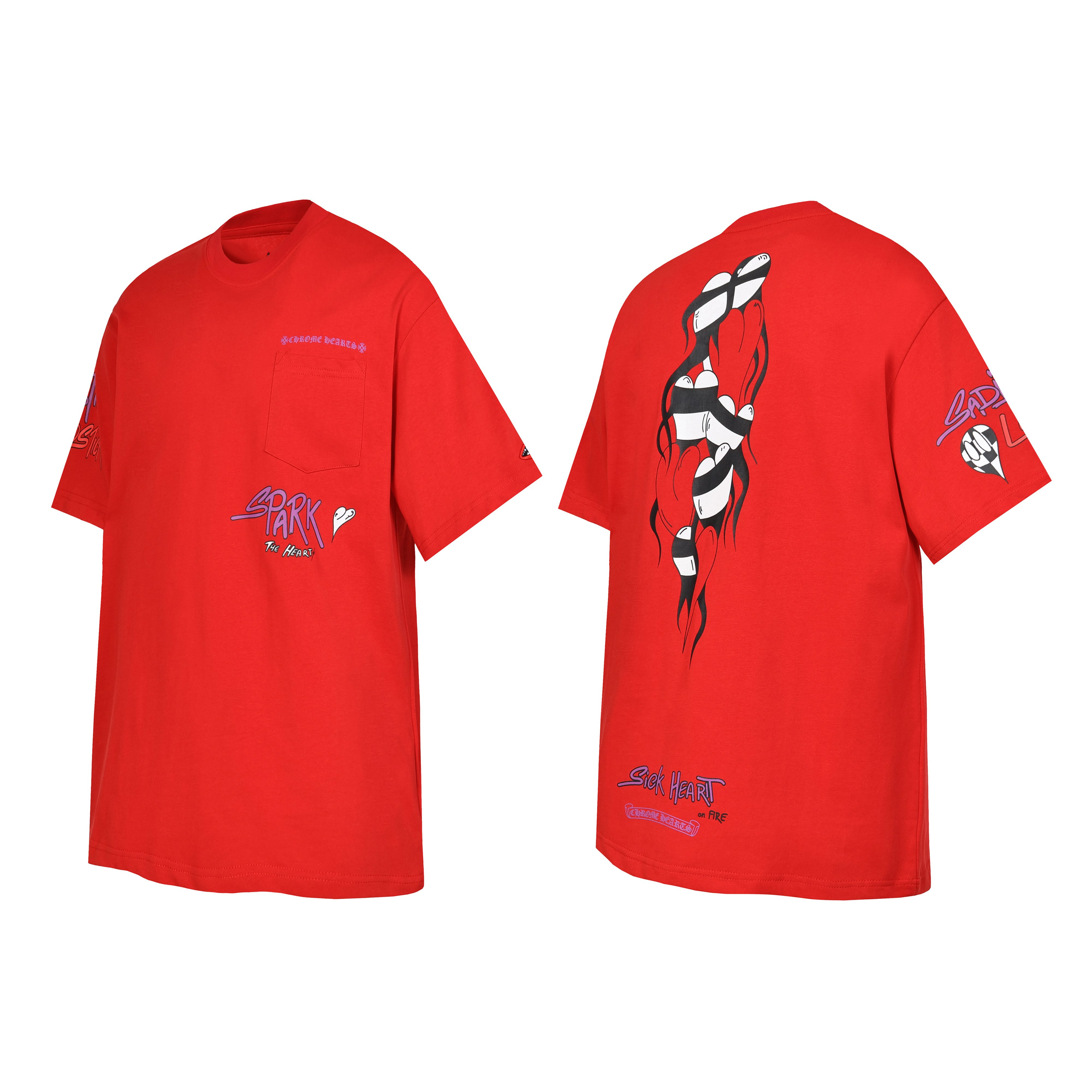 Chrome Hearts Matty Boy Spark Sick Heart Tee Red