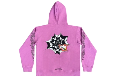 Chrome Hearts Matty Boy Spider Web Hoodie Purple 01