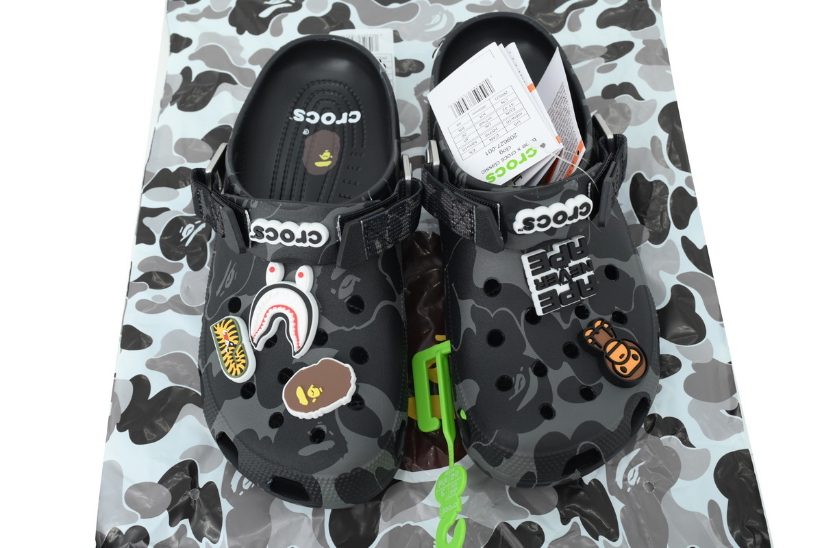 Crocs Classic Clog A Bathing Ape ABC Camo Black