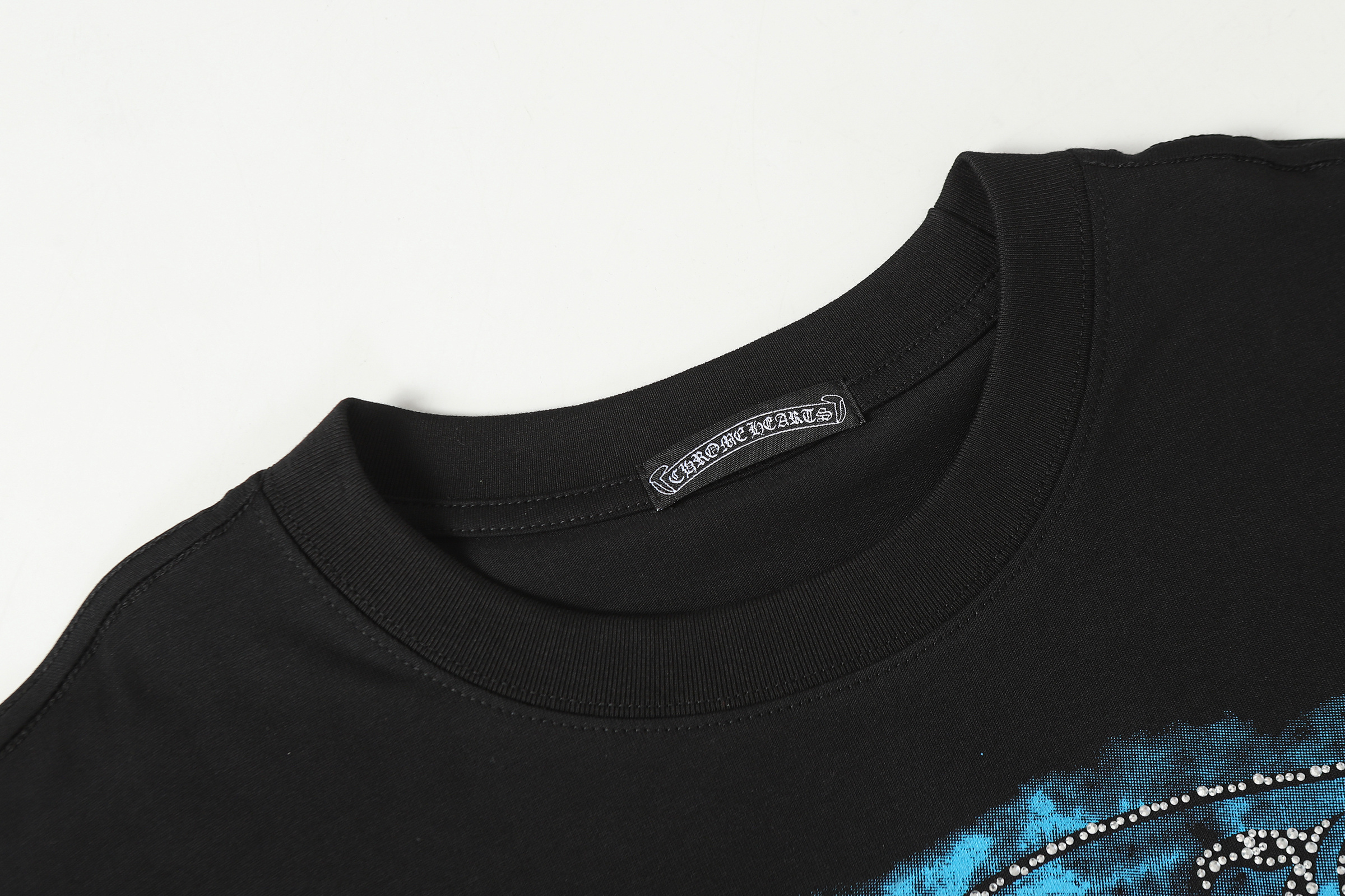 Chrome Hearts Big Horseshoe Printed 3 Cross T-Shirt