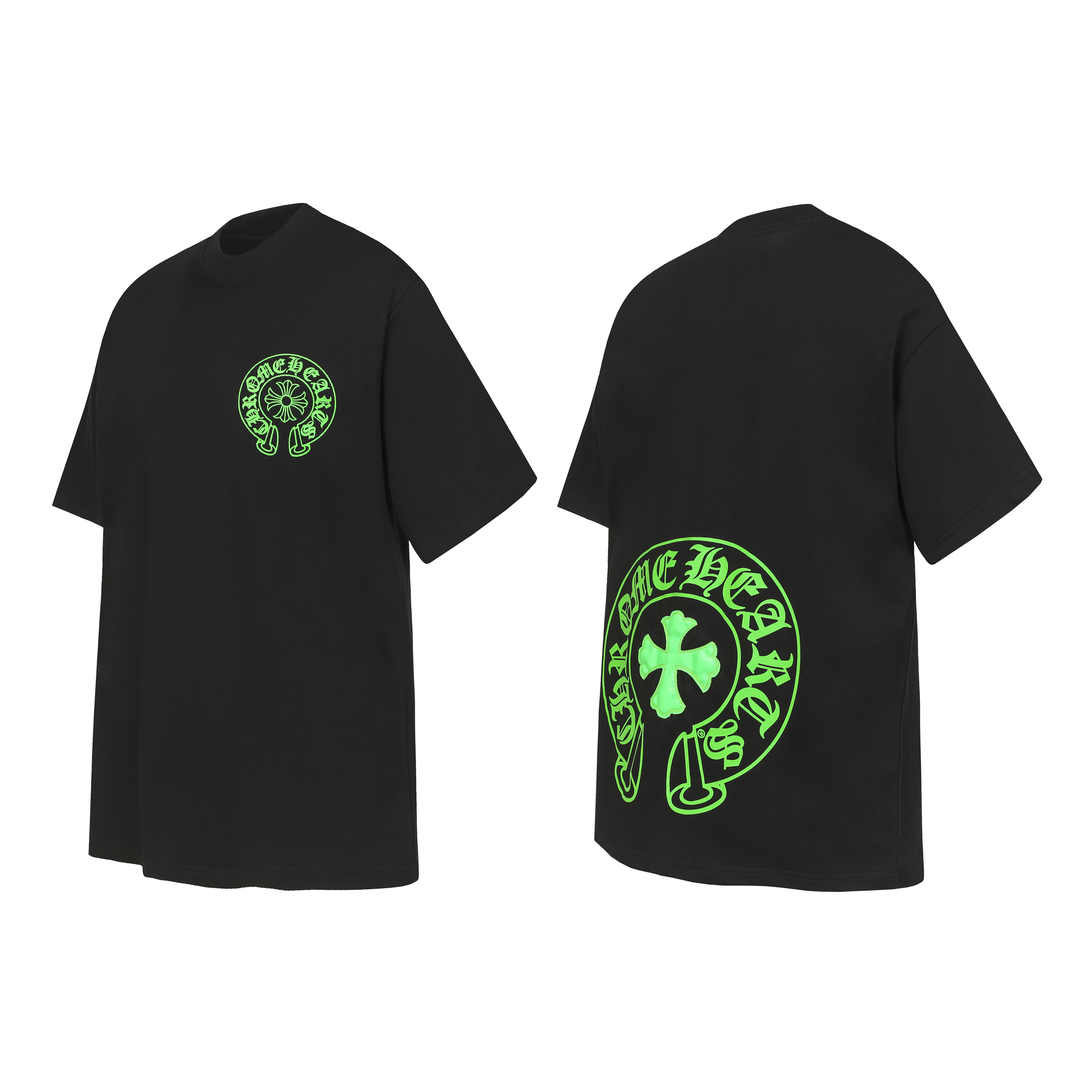 Chrome Hearts Horseshoe Green Printed T-shirt Black
