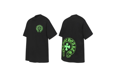 Chrome Hearts Horseshoe Green Printed T-shirt Black 01