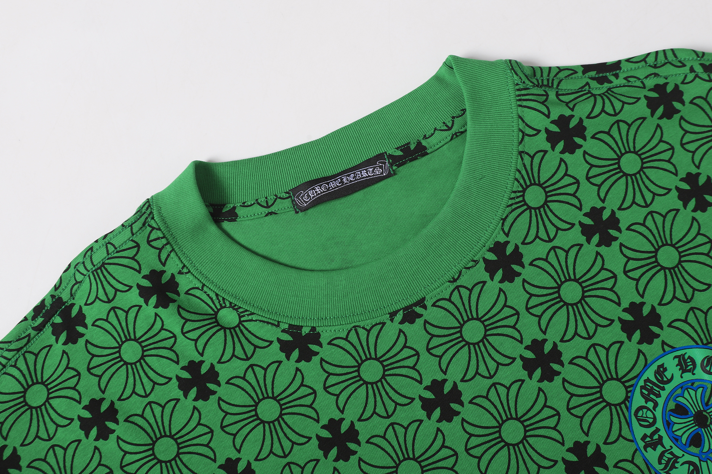 Chrome Hearts All-Over Cross Print T-Shirt Green