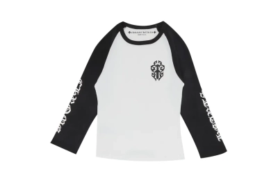 Chrome Hearts Dagger Long-Sleeve Baseball 3/4 Shirt White/Black 01